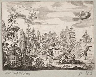 Illustration pour Adam Olearius, "Persianischer Rosenthal von einem Sinnreichen Poeten Schich Saadi [...]", Schleswig 1660