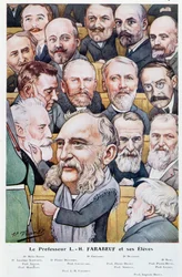 Professeur Luis Hubert Farabeuf (1841-1910) et ses étudiants, de Chanteclair, vers 1910