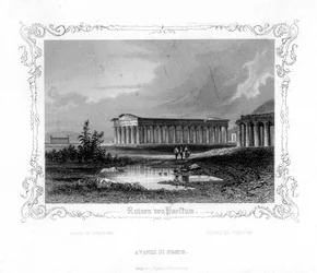 Ruines de Paestum, Italie, XIXe siècle