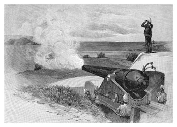 Canon de 25 tonnes à Middle Head, Sydney, Nouvelle-Galles du Sud, Australie, 1886