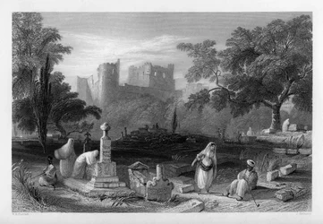 Un cimetière turc à Sidon, Liban, 1841
