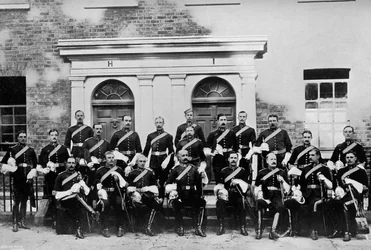Les officiers des 1er Royal Dragoons, Island Bridge Barracks, Dublin, Irlande, 1896