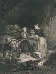 Chas. Edward Le Prétendant et Flora Macdonald, milieu du 19ème siècle