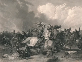 Richard III et le comte de Richmond à la bataille de Bosworth, 1485, milieu du 19e siècle