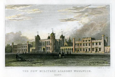 La nouvelle académie militaire de Woolwich, Kent, vers 1829