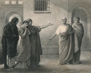 Volumnia réprimandant Brutus et Sicinius Coriolanus, vers 1870