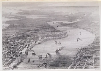 Vue aérienne de la Nouvelle-Orléans, de 