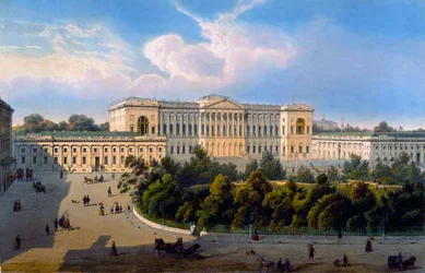Palais du Grand-Duc Mikhail, vue de la place, imprimé par Schmidt et Chevalier, publié par Lemercier, Paris, 1850s