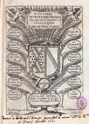 Page de titre de la collection de douze comédies de Félix Lope de Vega Carpio (1562-1635)