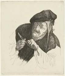 Homme divertissant son stylo