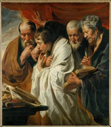 Les quatre évangélistes Matthieu, Luc, Marc et Jean ...