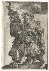 Un couple de paysans dansant