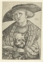 Autoportrait avec crâne et bol