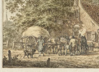 Halte devant une auberge en été