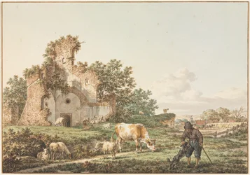 Paysage pastoral avec une ruine