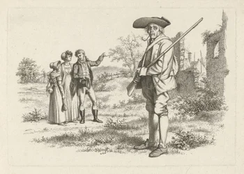Chasseur et compagnie près d