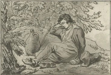 Jeune homme assis à côté d
