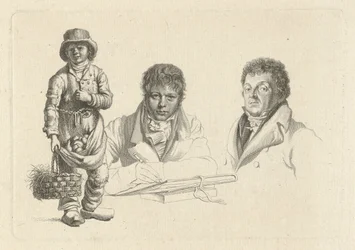 Portraits de J.P. Visser Bender et P.Pz. Barbiers avec un garçon