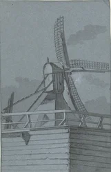 Moulin à vent avec soubassement en bois