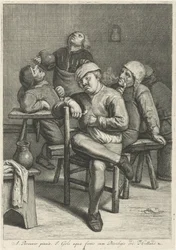 Scène de taverne avec des paysans fumant