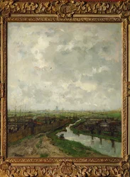 Jardins potagers près de La Haye (peinture sur toile)