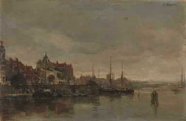 Le Schreierstoren avec le pont sur la Gelderse Kade à Amsterdam