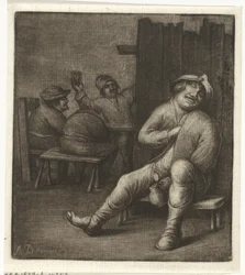 Homme endormi dans une auberge