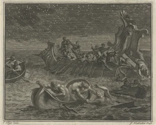 Galère sauvant des naufragés