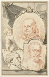 Portraits de Roelant Savery, Frans Snijders et Theodoor Rombouts