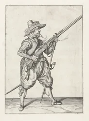 Mousquetaire plaçant son furket en dessous, c.1600