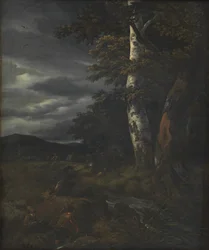 Paysage avec une scène de chasse