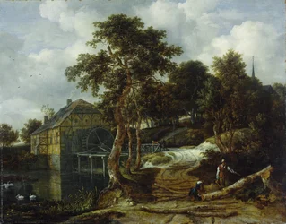 Paysage avec moulin à eau