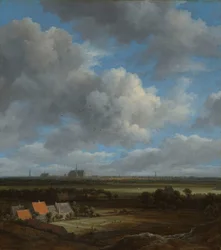 Vue de Haarlem depuis le nord-ouest, avec les champs de blanchiment au premier plan