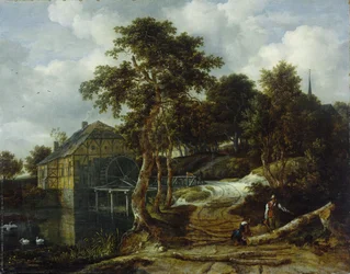 Paysage avec moulin à eau