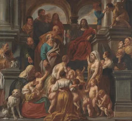 Christ bénissant les petits enfants. Laissez venir à moi les petits enfants