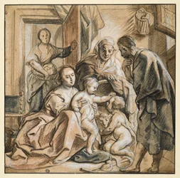 La Sainte Famille avec Élisabeth et le petit saint Jean