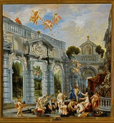 Déesses et nymphes après un bain ... (peinture sur toile)