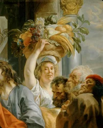 Jésus expulsant les marchands du Temple (huile sur toile)