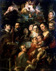 Autoportrait avec parents, frères et sœurs, vers 1615
