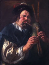 Autoportrait jouant de la cornemuse