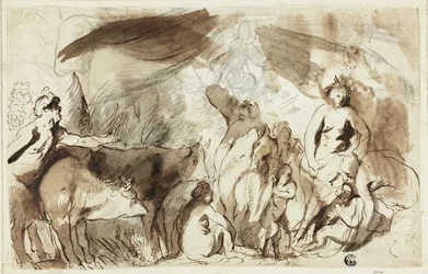 Étude pour le Sine Baccho et Cerere Friget Venus (recto); Famille de Darius devant Alexandre (verso)