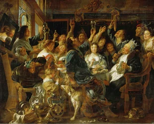 Le banquet du roi des haricots (huile sur toile)