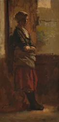 Fille à une porte