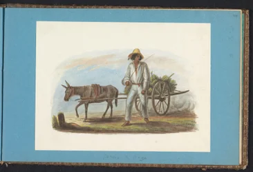 Homme avec une charrette de bananes
