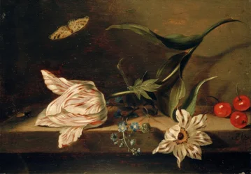 Nature morte avec des fleurs sur une table