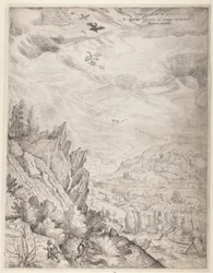 Paysage de Bohême avec couples et chasseurs (planche de droite)