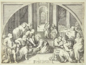 Le Christ lave les pieds des apôtres