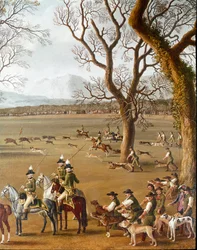 Ferdinand IV chassant le sanglier sur le domaine de Cassano. Détail, Jakob Philipp dit Hackert d