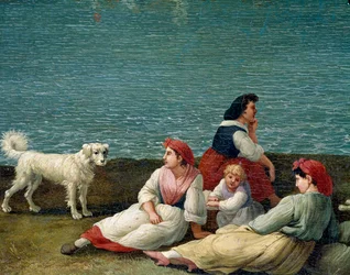 Paysannes de Barletta, Italie (paysannes de Barletta), détail. Jacob Philipp Hackert, dit Hackert d