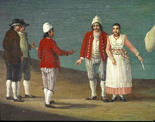 Habitants de Gallipoli, Pouilles, Italie. Jacob Philipp Hackert, dit Hackert d